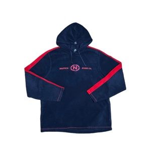 Vintage Navy & Red Nautica Fleece Hoodie 
Tag size: Large
